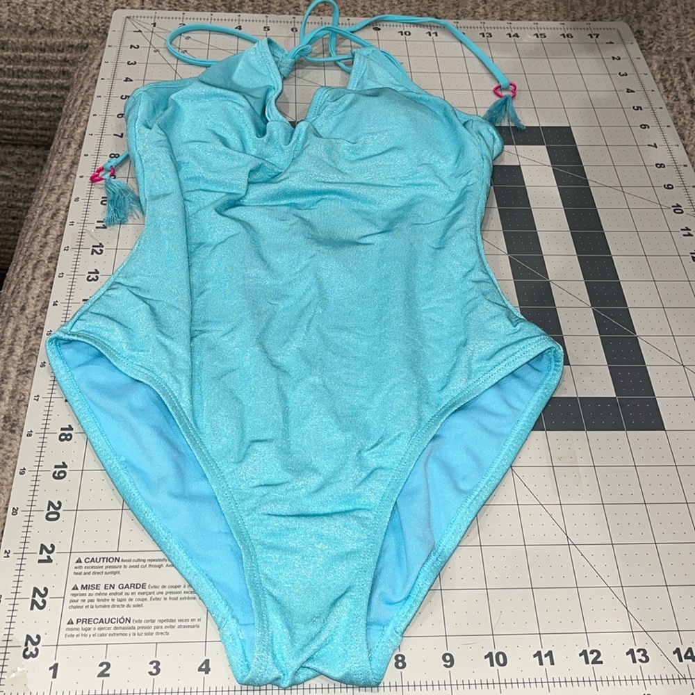 One piece swimsuit. Size S. Aqua blue. Like new!